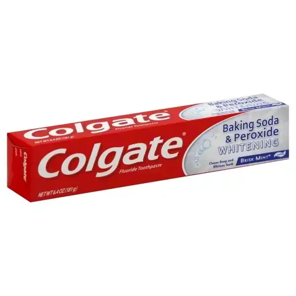 Colgate Baking Soda & Peroxide Whitening Toothpaste, Fluoride, Brisk Mint, Paste