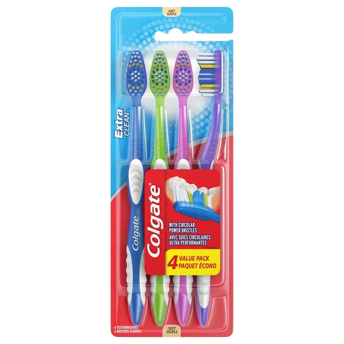 Colgate Extra Clean Full Head Toothbrush, Soft – 4 Count