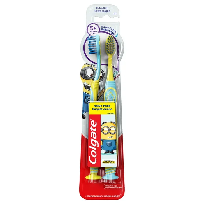 Colgate Kids Extra Soft Toothbrush with Suction Cup – 2 Count (Minions)