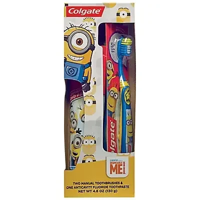 Colgate Kids Illumination Minion Toothbrushes & Toothpaste Set