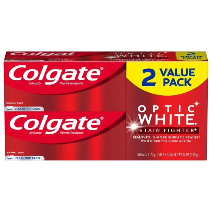 Colgate Optic White Clean Mint Paste Toothpaste 2 – 6 oz Tubes