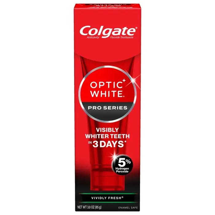 Colgate Optic White Pro Series Vividly Fresh Hydrogen Peroxide Toothpaste, 3.0 Oz.