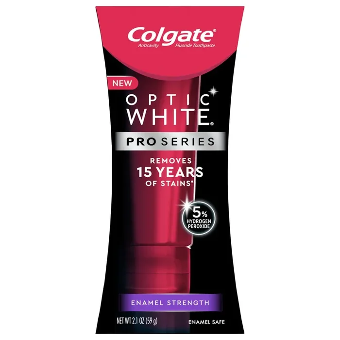 Colgate Optic White Pro Series Whitening Toothpaste with 5% Hydrogen Peroxide, Enamel Strength Tube