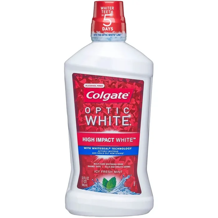 Colgate Optic White Whitening Mouthwash, Icy Fresh Mint – 946mL, 6pk