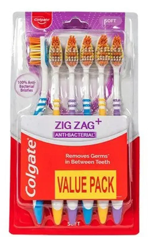 Colgate Toothbrush Zig-Zag Soft Anti-Bacterial Value Pack