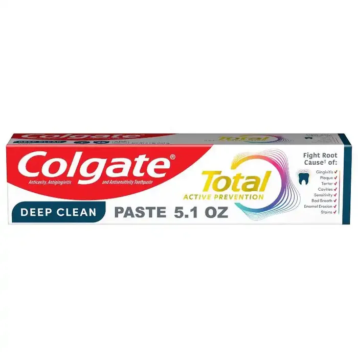 Colgate Total Active Prevention Clean Toothpaste – Mint – 5.1oz