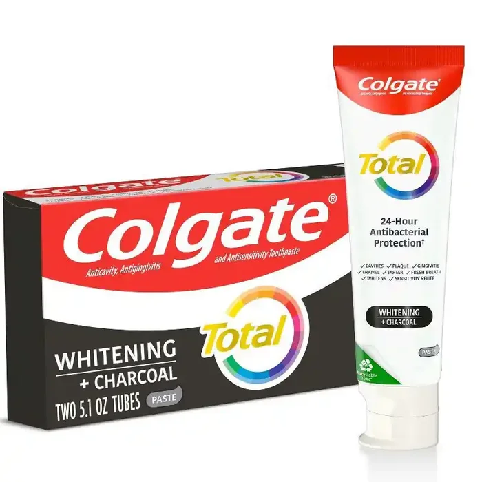 Colgate Total Whitening + Charcoal Paste 4.8 OZ 2 pk