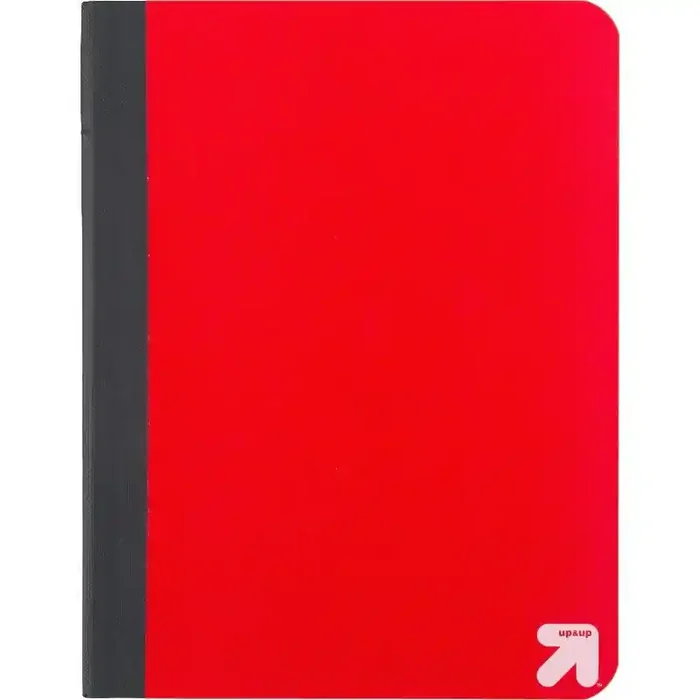 College Ruled Red Composition Notebook – up&up™ 7.5×9.75″, 70 Pages, Flexible Cover, Tween & Child, Sewn Binding