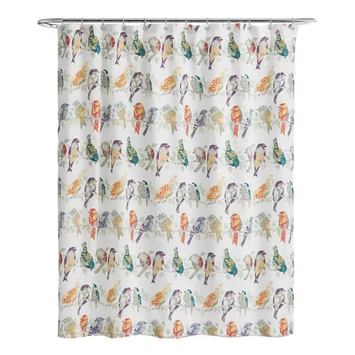 Collingswood Multicolor Bird Print Shower Curtain