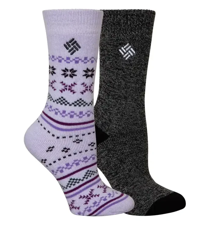 Columbia Women‘s Fair Isle Midweight Thermal Crew Socks – Mist