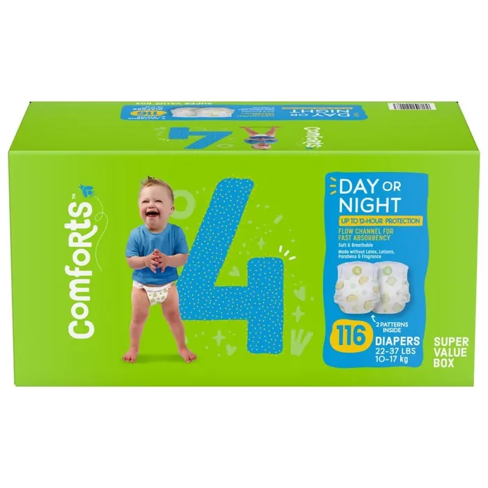 Comforts Baby Diapers Size 4 (22-37 Lbs)