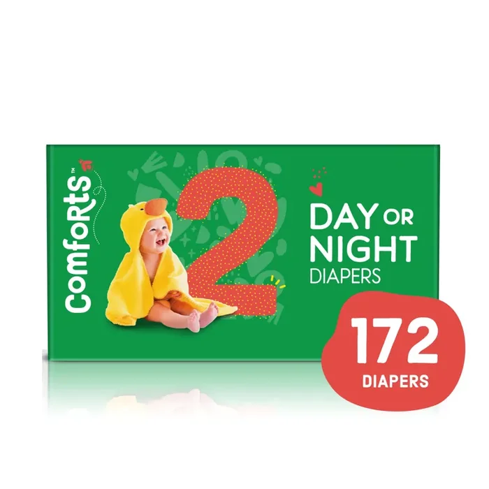 Comforts Size 2 Day Or Night Diapers Super Value Box