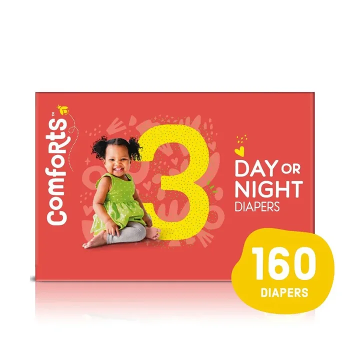 Comforts Size 3 Day Or Night Baby Diapers Super Value Box