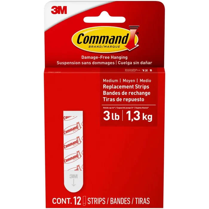Command Medium Replacement Strips – White