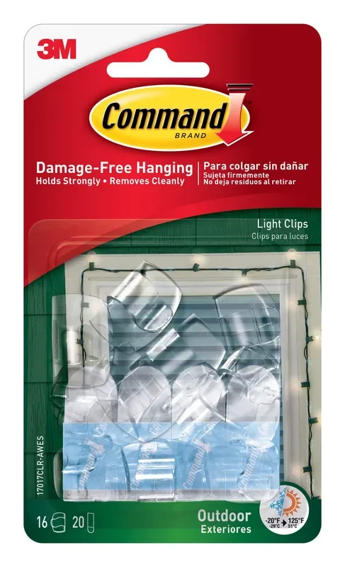 Command Outdoor 16 -Pack Clear Adhesive Wire hook ( 0.5-lb Capacity)