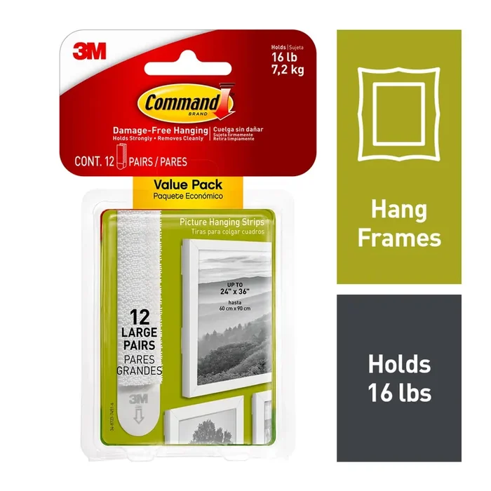 Command White Large Damage Free Picture Hanging Strips 12-pack
