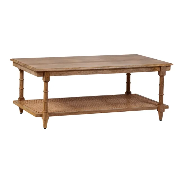 Constantine Wood Coffee Table with Shelf