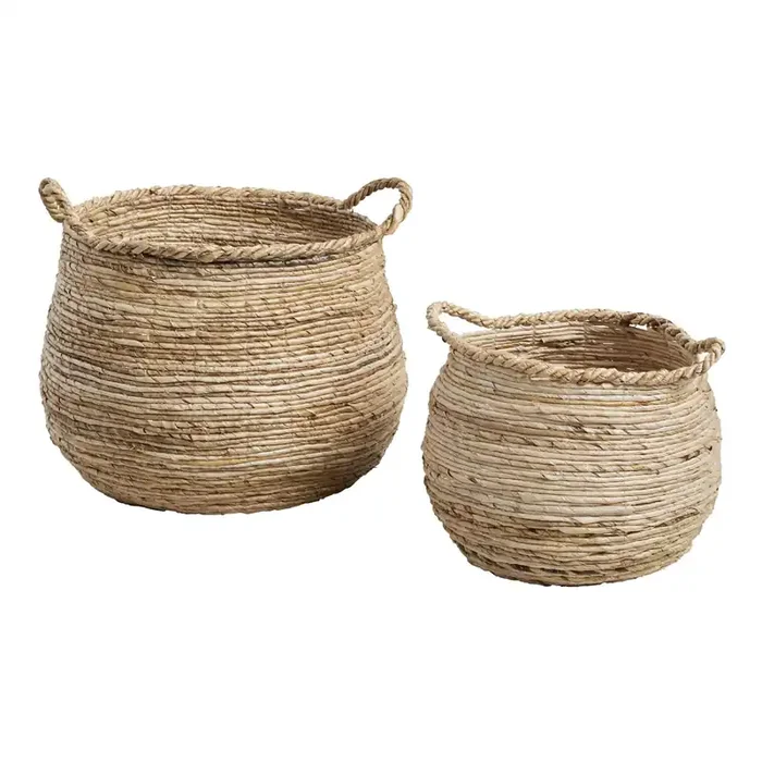 Cora Banana Leaf Tote Basket