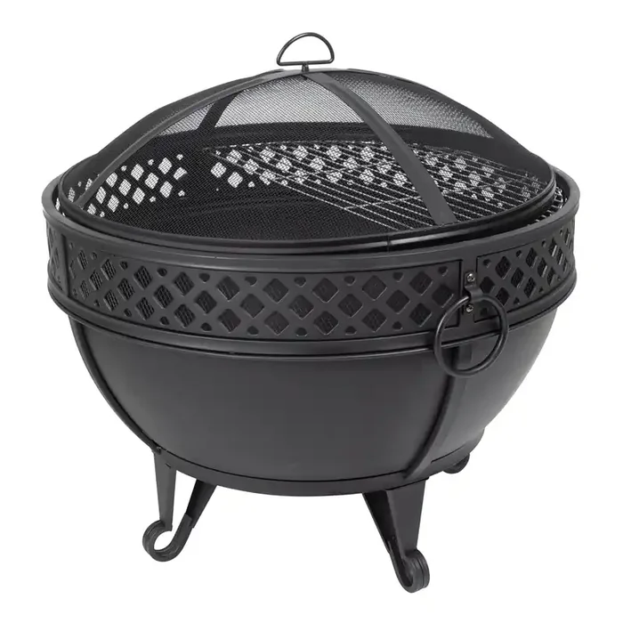 Corbin Black Steel Geo Fire Pit