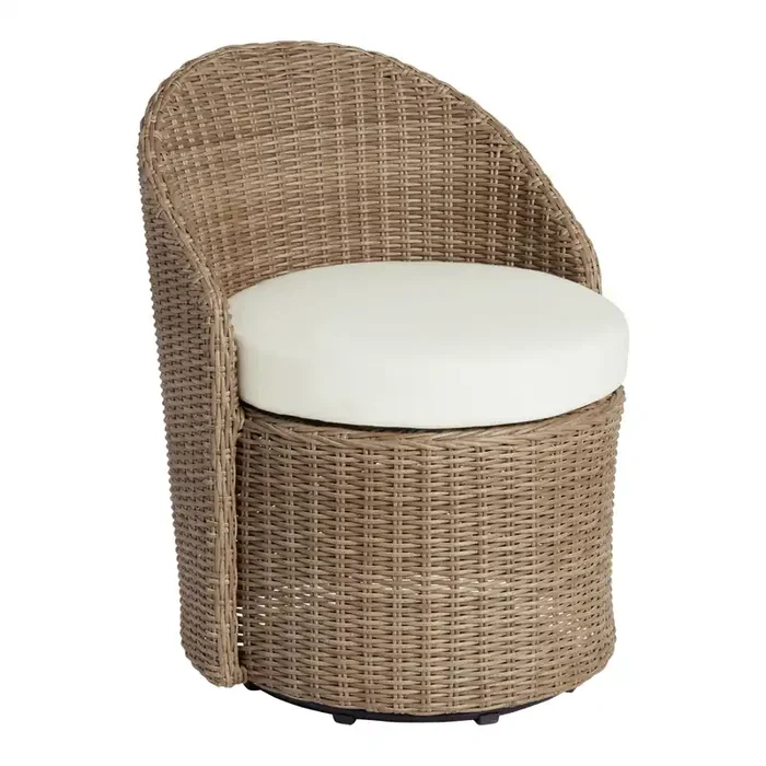 Coron Brown All Weather Outdoor Swivel Dining Chair Set of 2