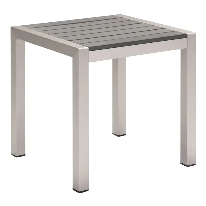 Coronado Gray and Silver Metal Outdoor End Table