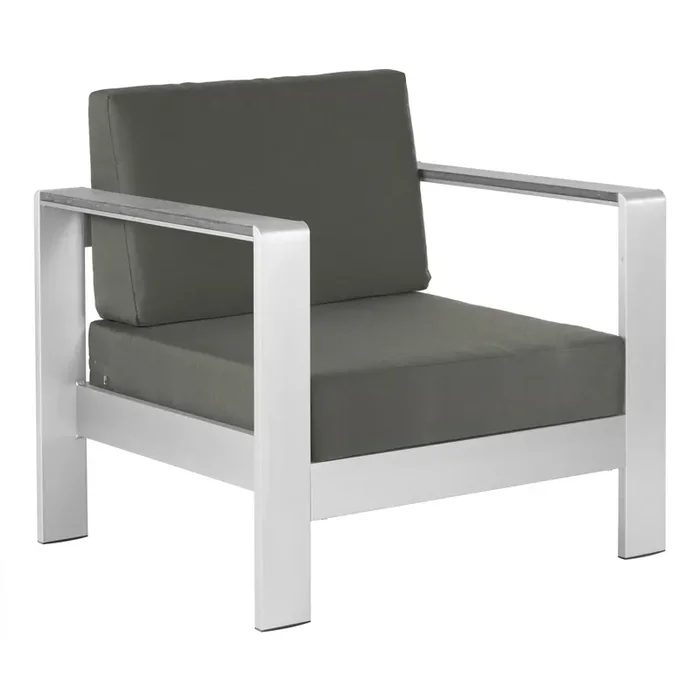 Coronado Silver Metal Outdoor Armchair