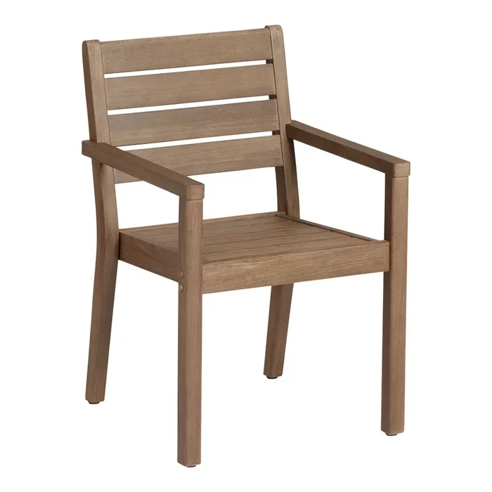 Corsica Light Brown Eucalyptus Outdoor Dining Armchair