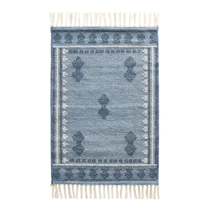 Costa Blue and White Traditional Style Indoor Outdoor Rug