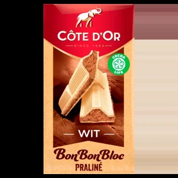 Cote d’Or Bonbonbloc white chocolate praline tablet