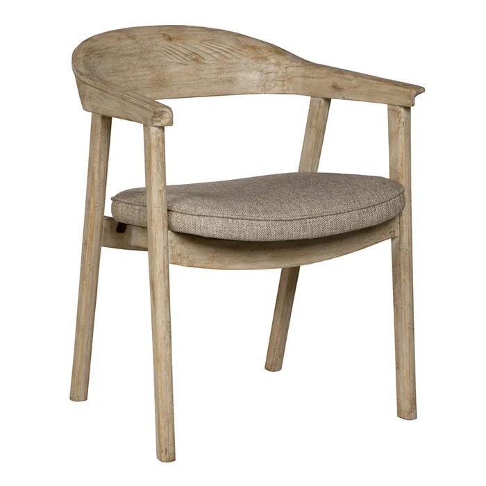 Cottage Whitewash Reclaimed Pine Dining Armchair