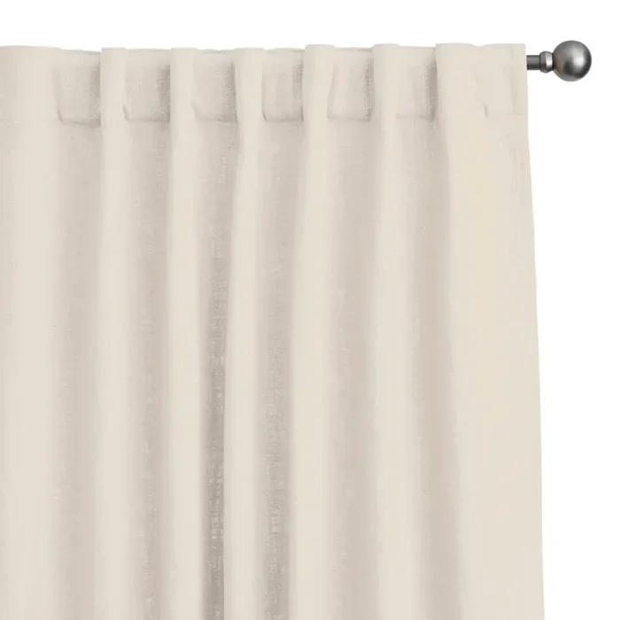 Cotton Blend Slub Sleeve Top Curtains Set Of 2