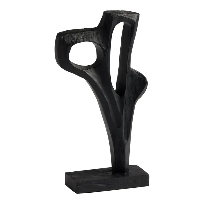 CRAFT Black Mango Wood Abstract Sculpture Decor