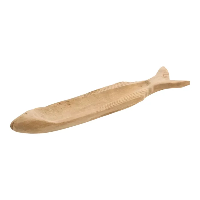 CRAFT Natural Wood Hand Carved Fish Tray