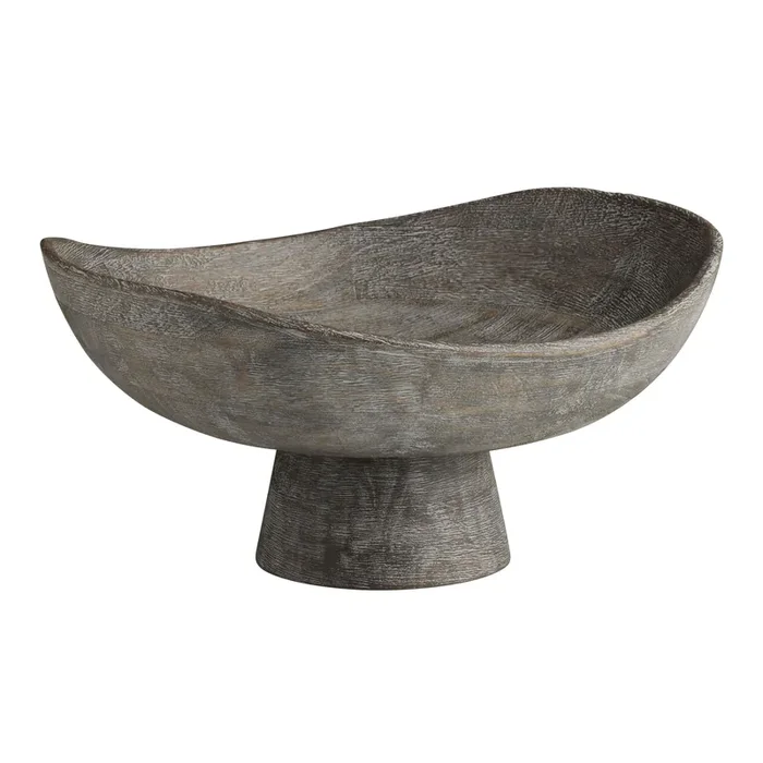 CRAFT Niko Blackened Wood Pedestal Bowl Decor