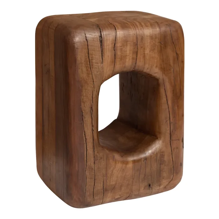 CRAFT Sawyer Warm Reclaimed Wood Cutout Geo Side Table