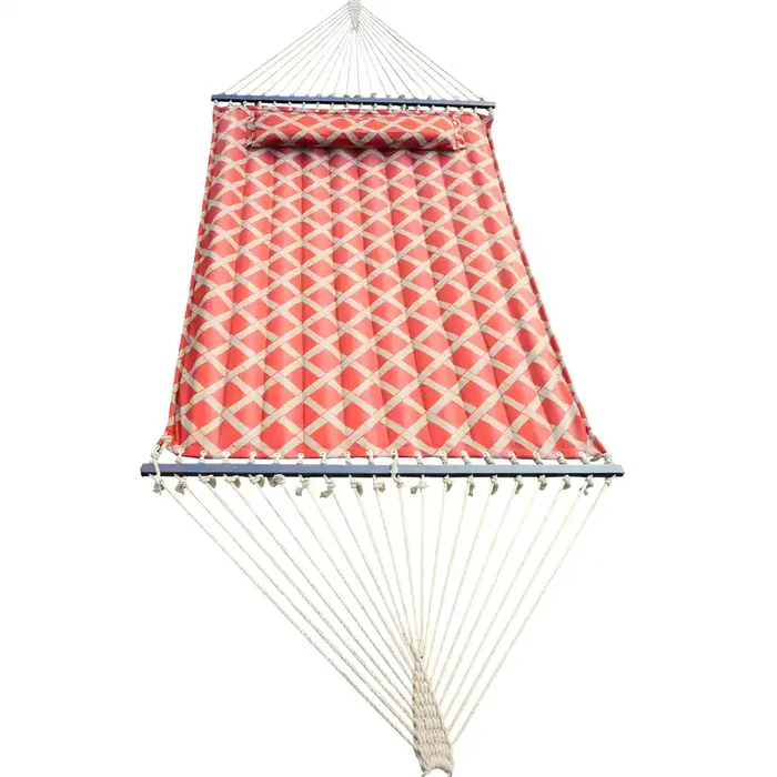 Crawford Sienna and Taupe Quilted Geo Outdoor Hammock Bed