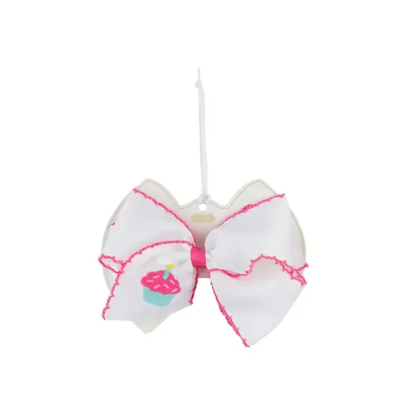CUPCAKE EMBROIDERED BOW
