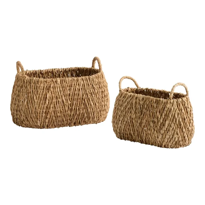 Dalia Oval Natural Wicker Tote Basket