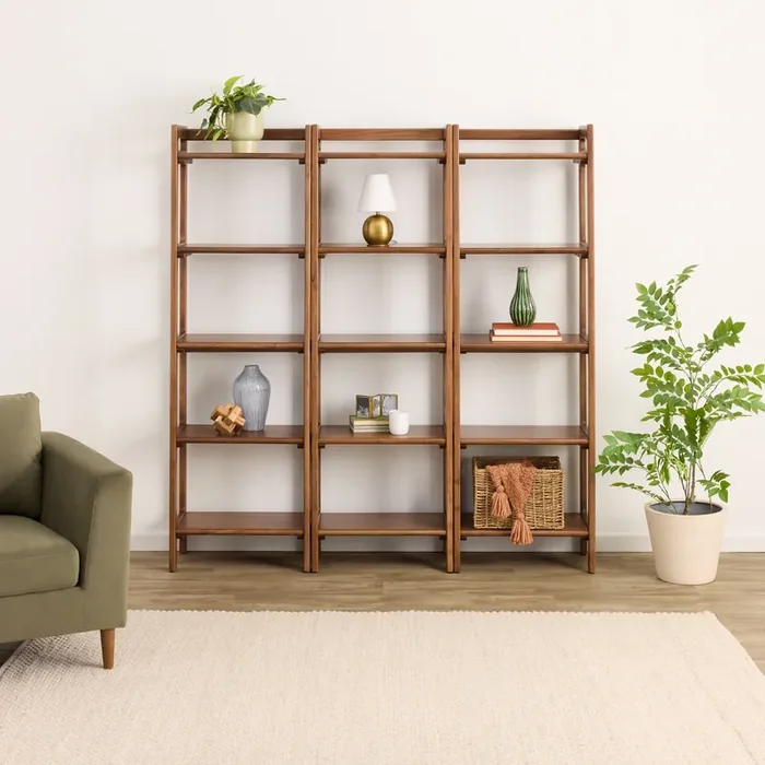 Dane Modular Narrow Bookshelf Wall System 3 Piece Set