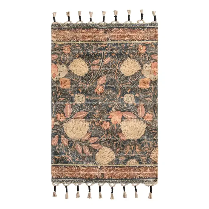 Dario Warm Multicolor Embroidered Cotton Area Rug