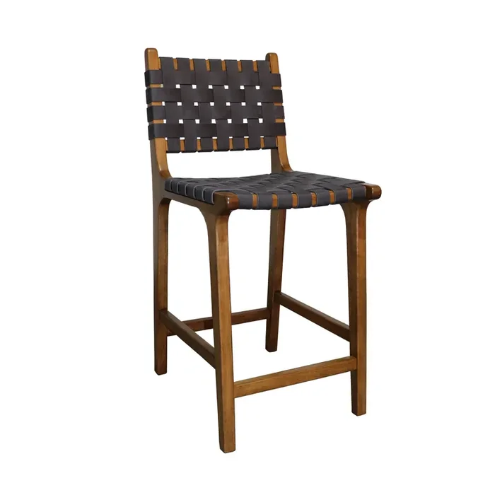 Dark Gray Faux Suede Strap Camden Counter Stools Set Of 2