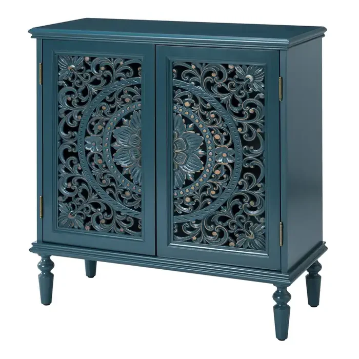 Dauphin Carved Wood Medallion Storage Cabinet