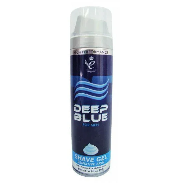 Deep Blue Shave Gel for Men Sensitive Skin 200ml – Case of 12