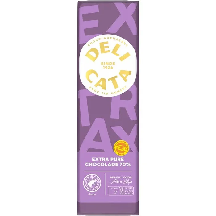 Delicata Extra dark chocolate tablet 70% small
