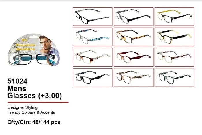 Designer Mens Reading Glasses +3.00
