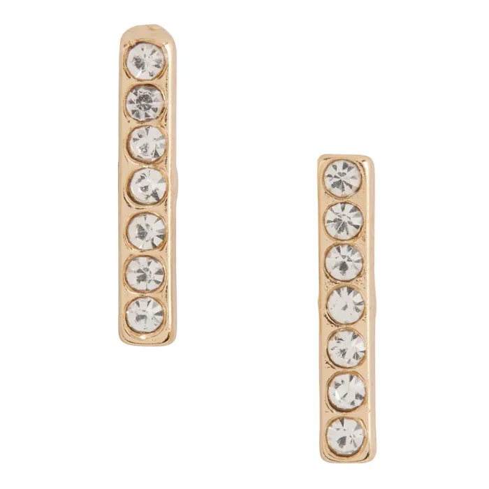 Diamond Bar Stud Earrings