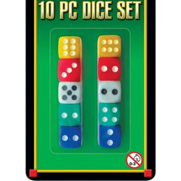 Dice Set On Blister Card 10 Pack
