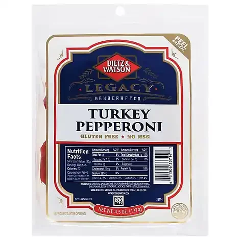 Dietz & Watson Turkey Pepperoni Pillow Pack Gluten Free – 4.5 Oz