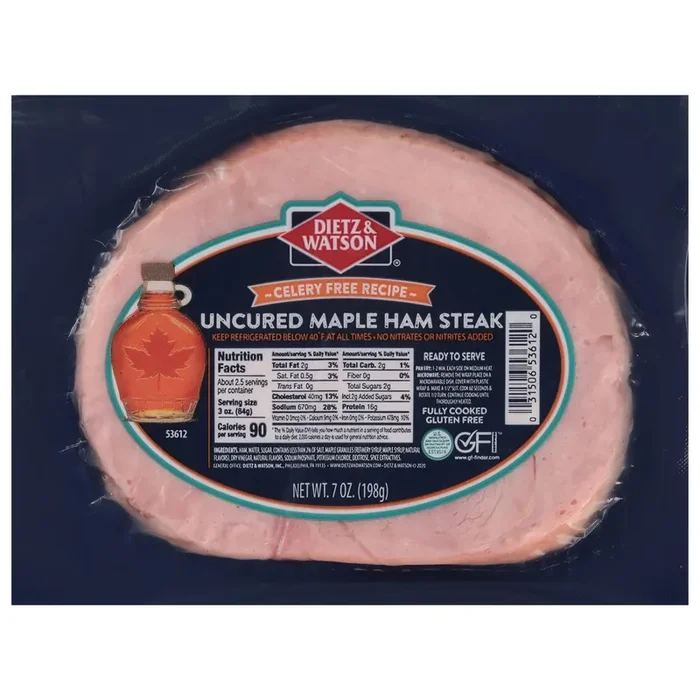 Dietz & Watson Uncured Maple Ham Steak 7 oz