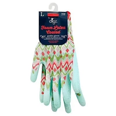 Digz Women‘s Foam Latex Coated Stretch Knit Gardening Gloves – LG